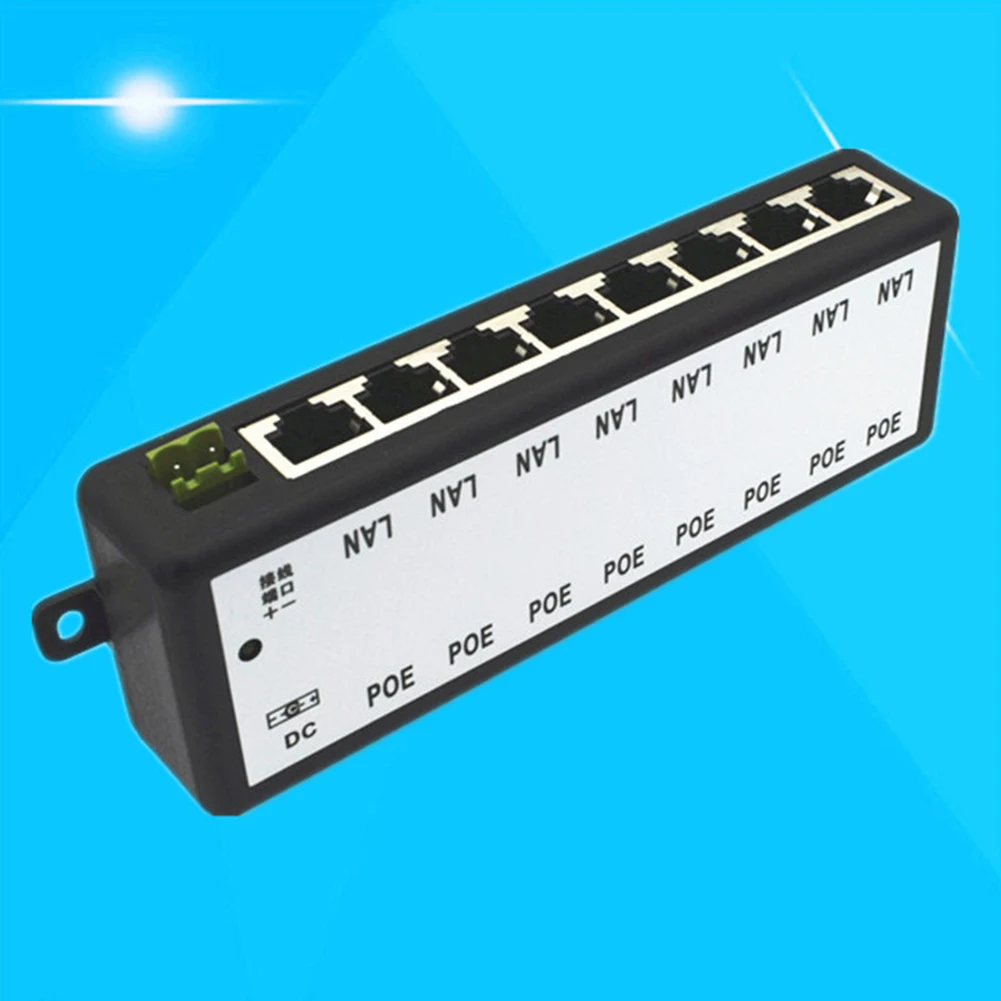 

Power Supply Box Camera Monitoring CCTV Network Weak Electric Centralized Splitter Module 8 Ports 12-48V Ethernet POE