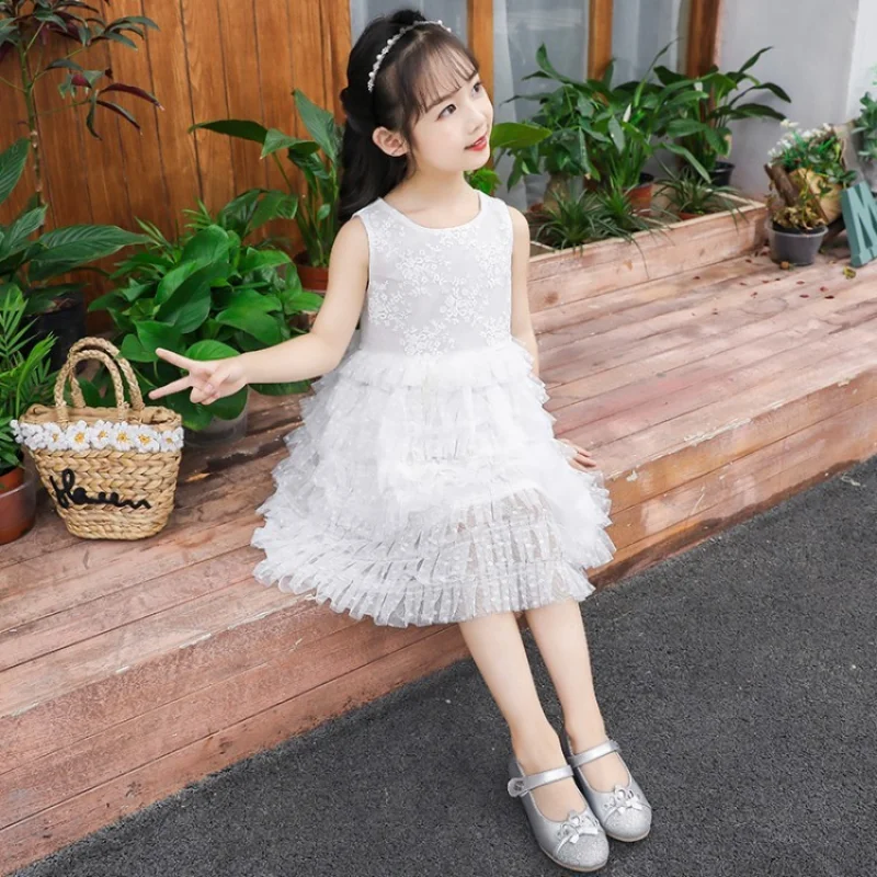 

Детская одежда, платья для девочек, новинка 2021, летнее платье, модное воздушное кружевное платье принцессы, вечерние чные платья для девочек