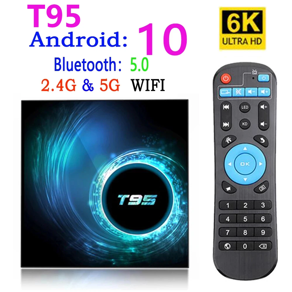 ТВ-приставка T95 Android 2020 6K голосовой помощник Google pk h96 H616 MAX 10 0 | Электроника