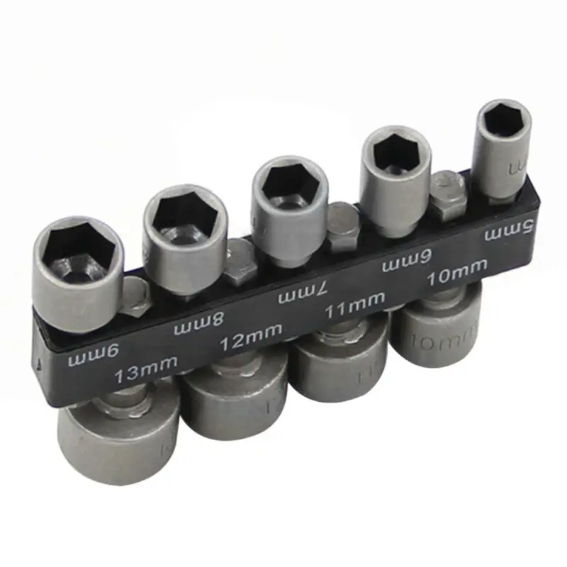 

9X Power Nut Driver Hex Shank Drill Bit Set Adapter Socket Wrench Screw USEFUL