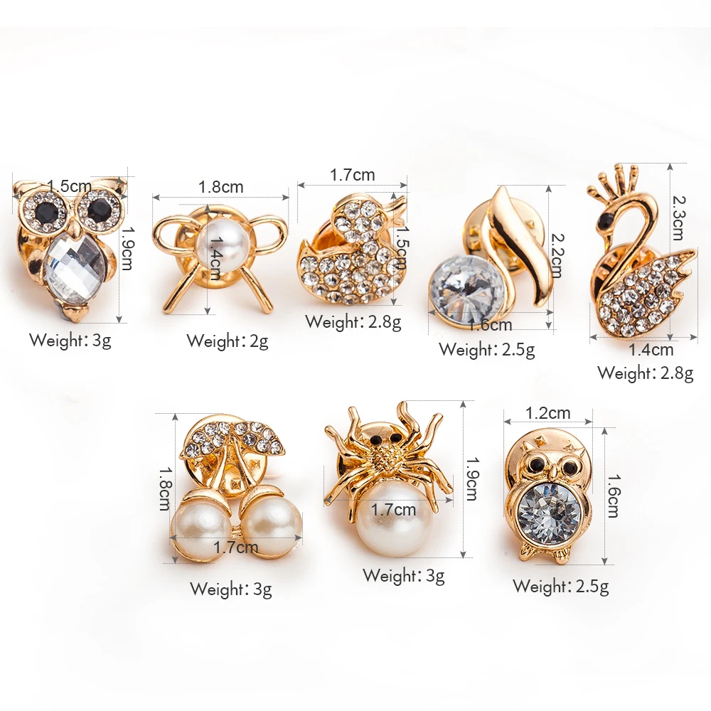 Модный кристалл жемчуг Вишня утка Сова паук парфюм на подвеске шпильки для