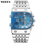 Часы наручные мужские с хронографом, Роскошные водонепроницаемые с 3 часовыми поясами, в стиле хип-хоп, с большим циферблатом из нержавеющей стали