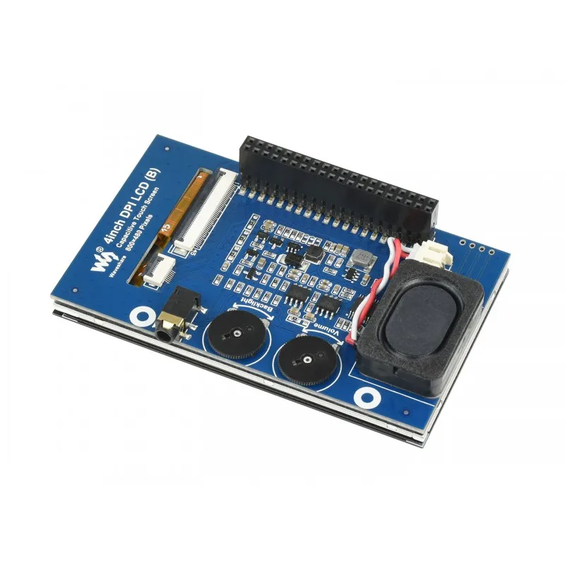 

Raspberry Pi 4" DPI IPS Touch Display Monitor with Toughened Glass Cover, 480800 Resolution DPI666 Interface
