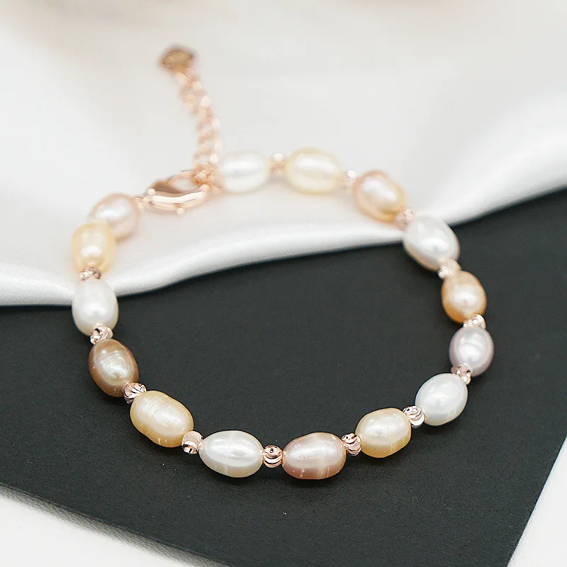 

Fashion Jewelry Warm Beads Bracelet Single One Layer Hot Sale Popular Style Natural Freshwater Pearls Bracelet For Girl Gifts