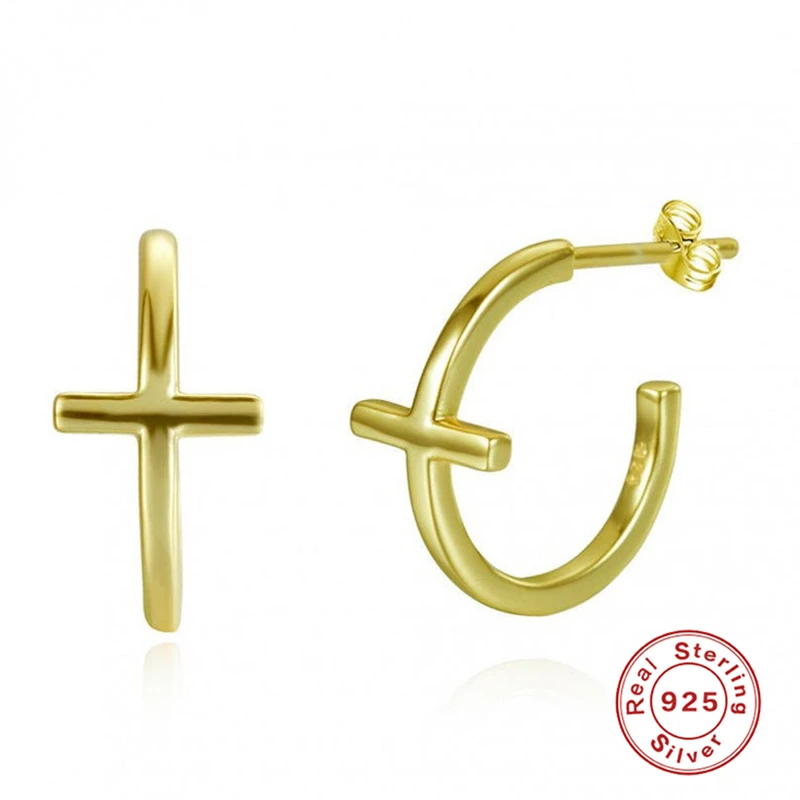 Настоящее серебро 925 серьги для женщин Золотые с цирконием в форме звезды девушек