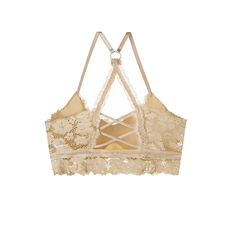 Топ женский кружевной с лямкой на шее пикантная уличная одежда кроп топ V