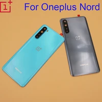 original for oneplus nord battery back cover housing rear door case repair parts for one plus nord 1 nord camera lens frame