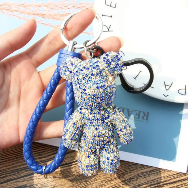 Полная фотография оригинальная Бриллиантовая кукла с милым медведем подвеска