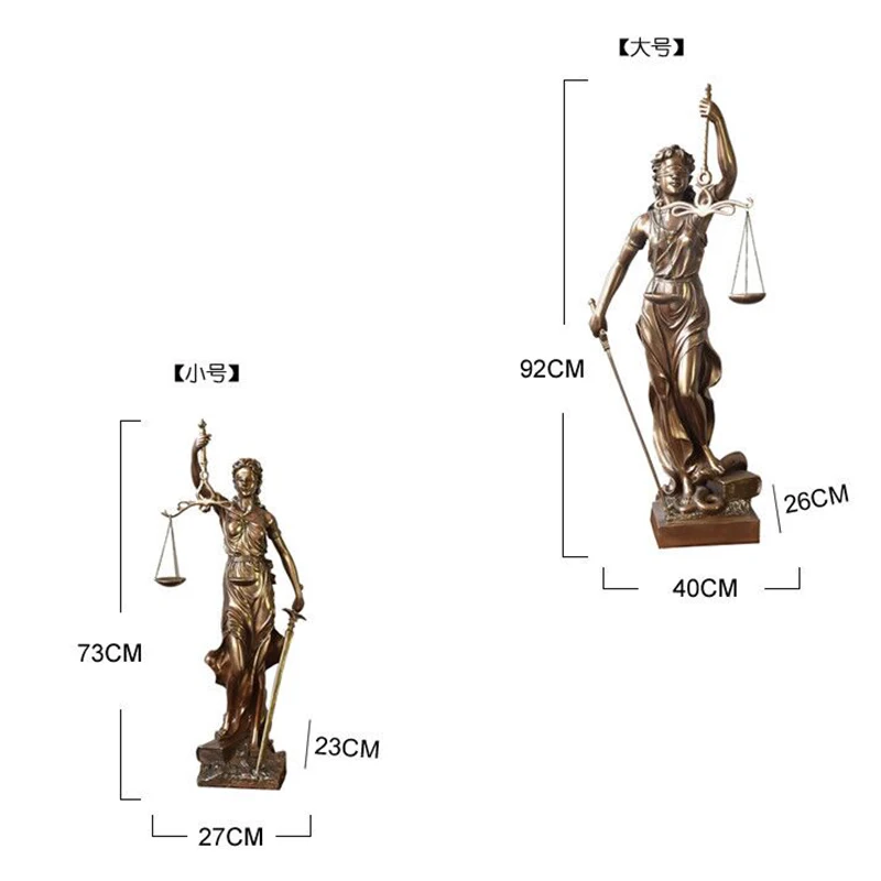 

IMITATION COPPER JUSTICE FAIR JUSTICE GODDESS SCULPTURE DIVISION COURT LAW FIRM BALANCE LAW DECORATION GIFT ORNAMENT STATUES