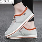 Мужские холщовые туфли, черные повседневные туфли на шнуровке, дышащие эспадрильи, весна-осень 2019