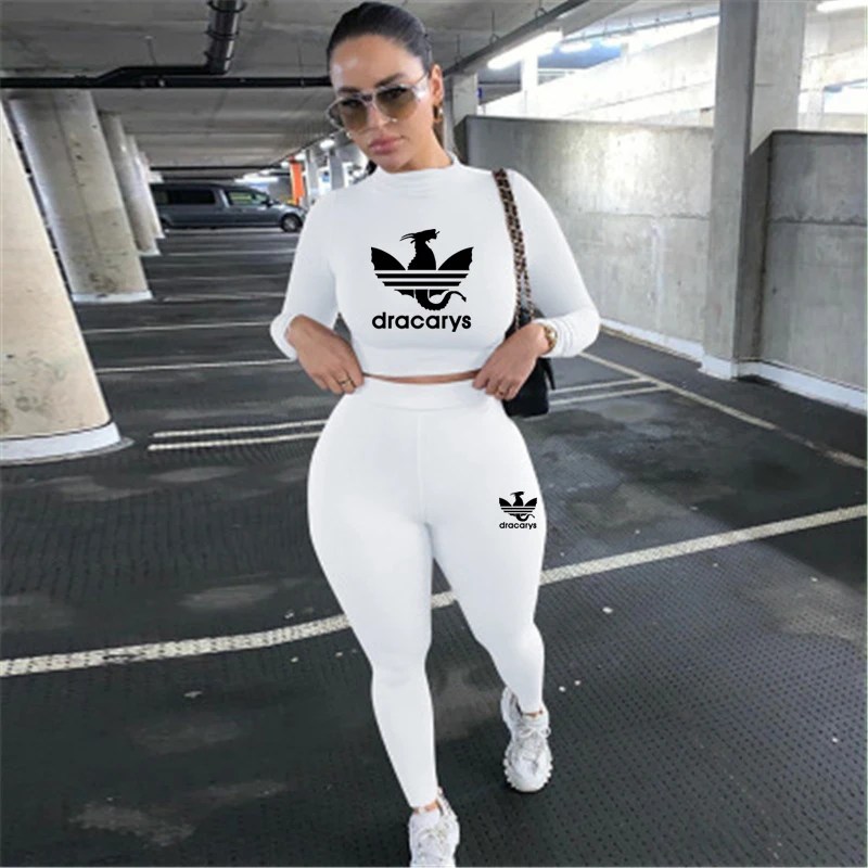 women's sweat suits sets Two Piece Set Women Tracksuit Casual Cotton Gradient Print Long Sleeve Pullover T-shirts Top and Pants Sweatsuit Outfits 2021 plus size pants suits evening wear