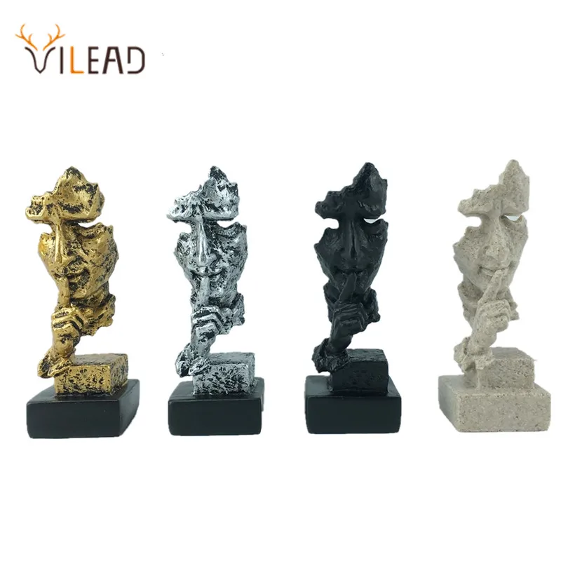 Маска для лица VILEAD из смолы 13 5 см фигурки тишина золото творческое абстрактное