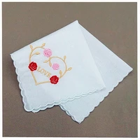12pcs 27 27cm new handkerchief cotton embroidered teeth embroidered ladies handkerchief 60s high quality