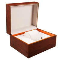 luxury orange wood wristwatch presentation box case storage organizer gift