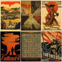 vintage posters fallout the game anime wall home decoration retro poster wall decor