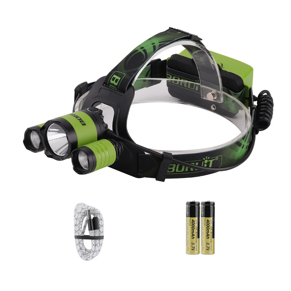 BORUiT B21 3000LM XPE XM-L2 светодиодный налобный фонарь 4 режима USB Зарядное устройство фар Мощность банк налобный фонарь для кемпинга, охоты, фонарик - Испускаемый цвет: H