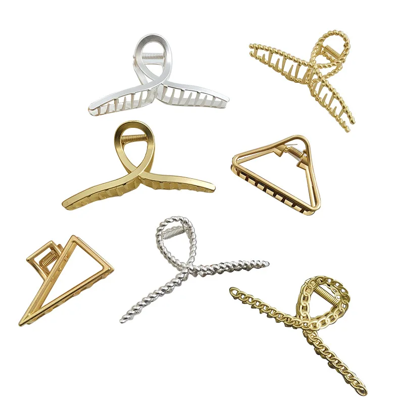 

Metal Geometric Women Hair Claws Hair Accessories Hollow Hairclips Ladies Hairgrip Headwear Girls Ornaments Large Bath Hairpins