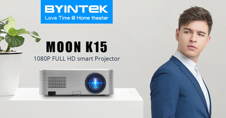 BYINTEK MOON K15 Full HD 1080P Android wifi светодиодный 1920x1080 lcd видео проектор для Iphone смартфонов