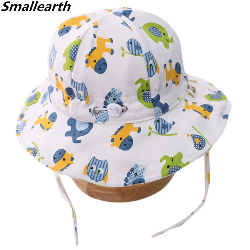 

New Cartoon Children Sun Hats Girls Summer Sunscreen Beach Hat Cotton Bucket Hat For Boys Summer Fisherman Hats Baby Sun Caps