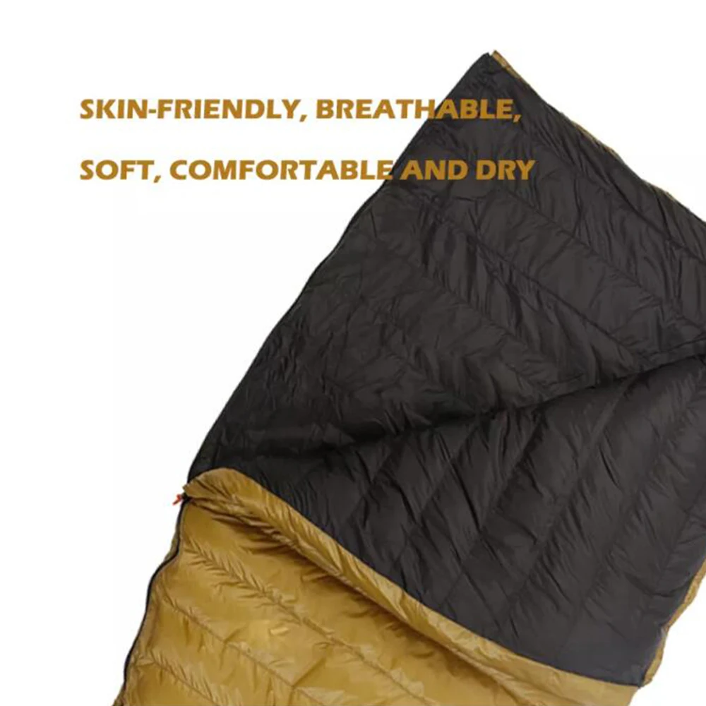 Легкий длинный походный пуховый спальный мешок AEGISMAX 800FP из белого гусиного пуха и