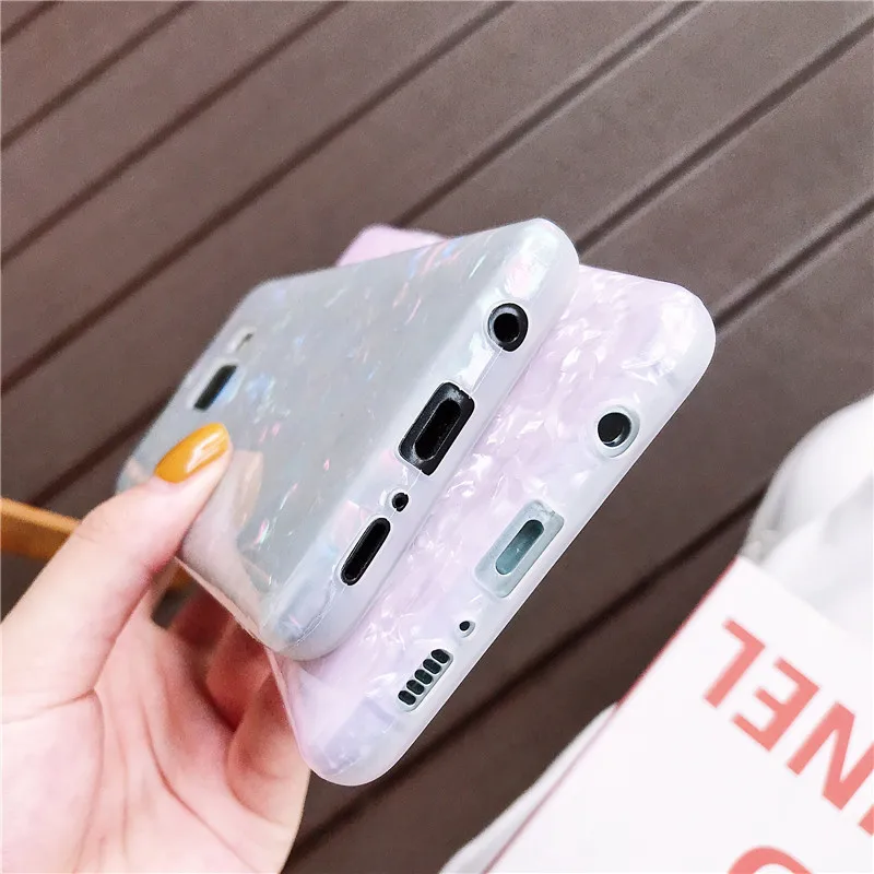Глянцевый мраморный чехол для samsung Galaxy S10 Plus S9 S8 модная ракушка из эпоксидной