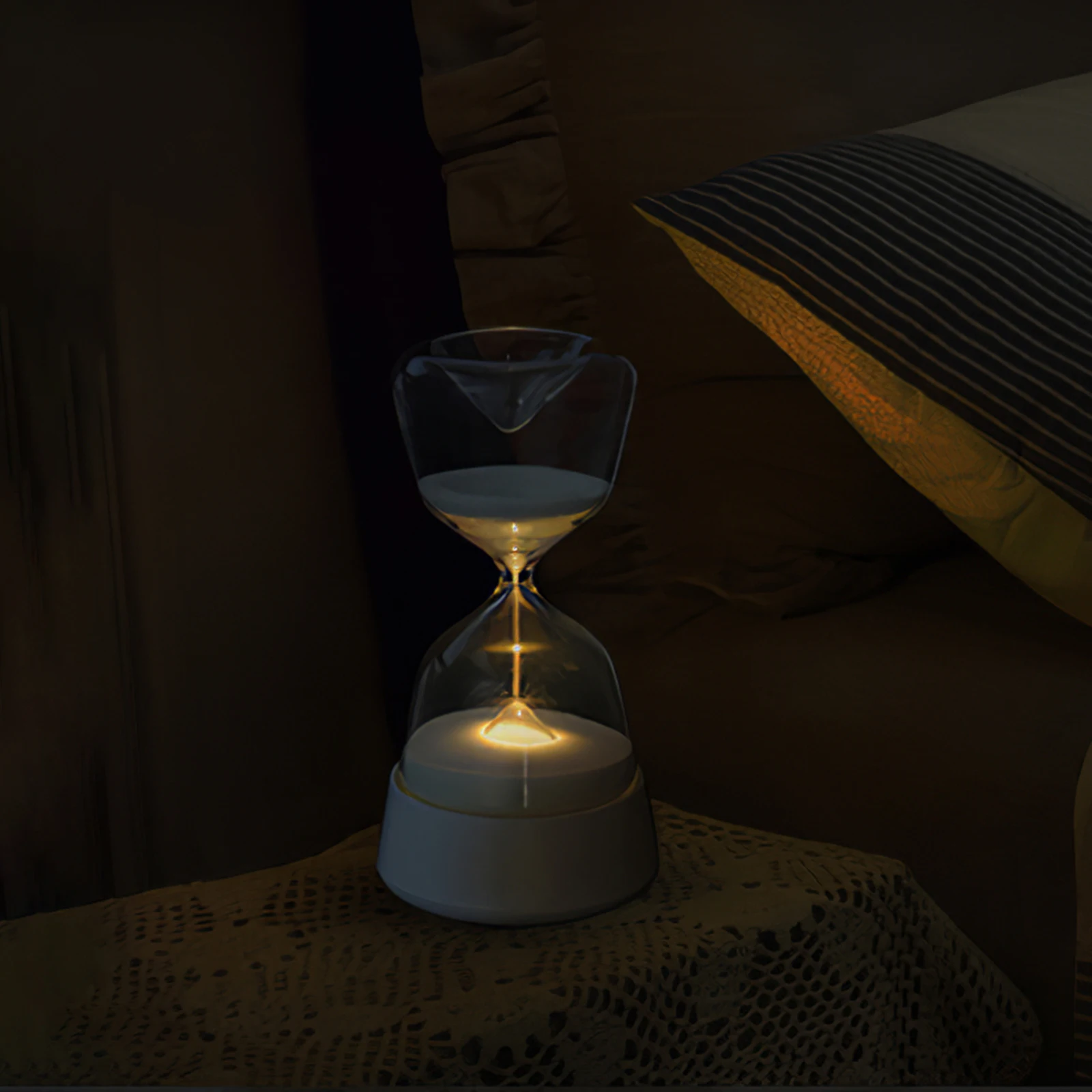 

15 Minutes Hourglass Lamp 4 Colors LED Ambience Light Yellow & Blue & Pink & White Innovative Sandglass Timer Night Light