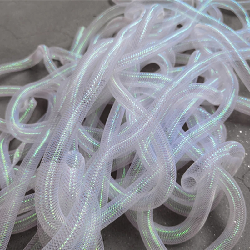 

Elastic Tube Accessories White Green Reflection Free Twist Shap DIY Jewelry Wedding Decor Handmade Artwork Designer Fabric