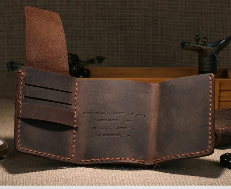 Мужской винтажный бумажник с монетницей секретный Walter Mitty кошелек из натуральной