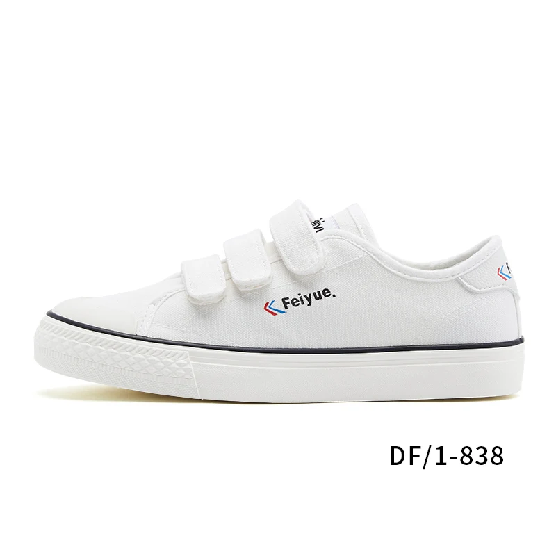 Feiyue/838 г. Парусиновая обувь мужская и женская обувь Вулканизированная обувь на липучке 2 цвета дышащие повседневные трендовые Нескользящие кроссовки - Цвет: Белый
