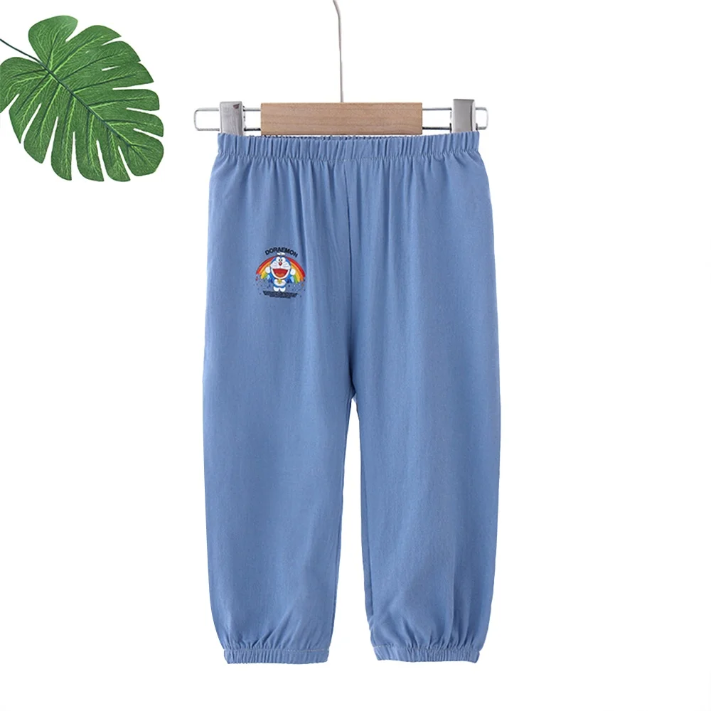 

Kids Cartoon Prints Pants Plain Color Cute Boys Girls Mid Waist Fashion Trousers