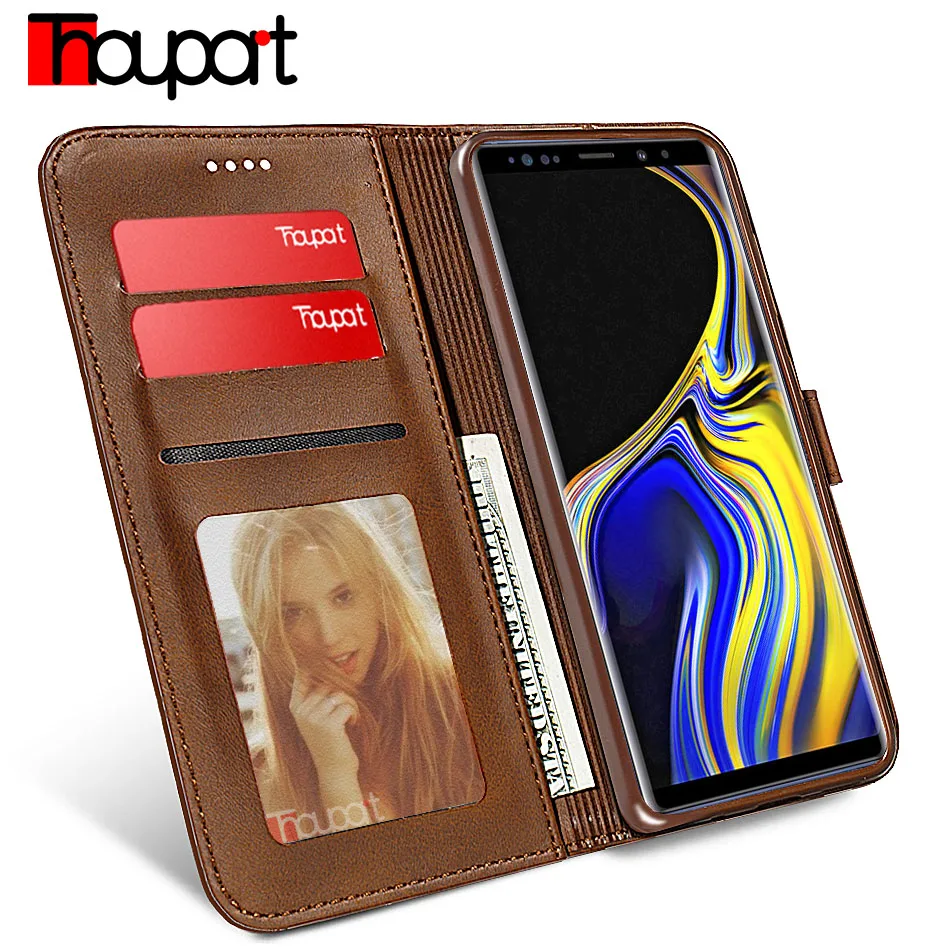 Кожаный чехол Thouport ручной работы для samsung Galaxy Note 10 Pro 8 9 держатель карт кошелек