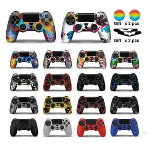 Силиконовый резиновый облегающий чехол для PS4 геймпад защитный чехол для Sony Playstation 4 джойстик с светодиодный светильник бар Стикеры