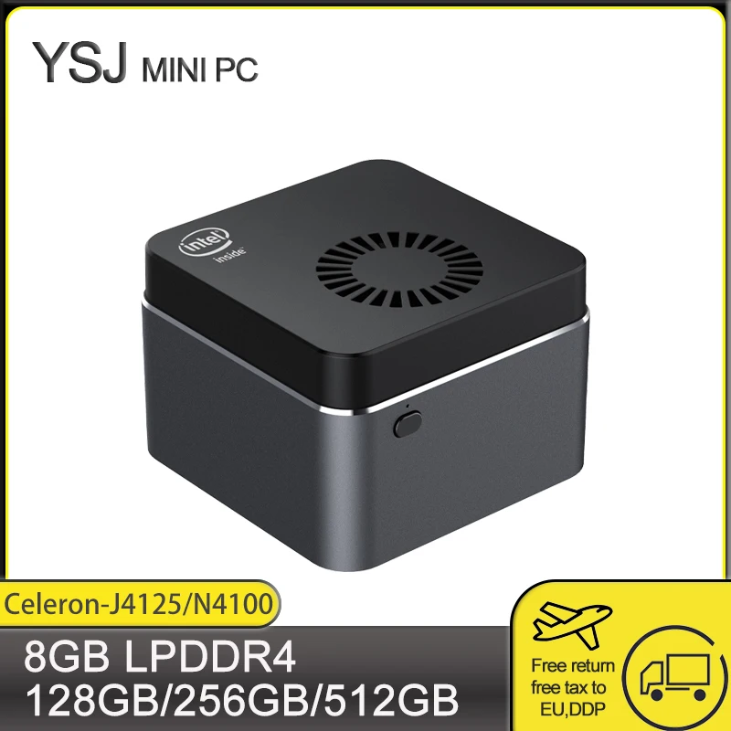 Недорогой мини-компьютер Palmsize Win10 Linux Celeron N4100 /J4125 8 Гб ОЗУ 128 ГБ/256 ГБ/512 ПЗУ USB3.0 BT4.2