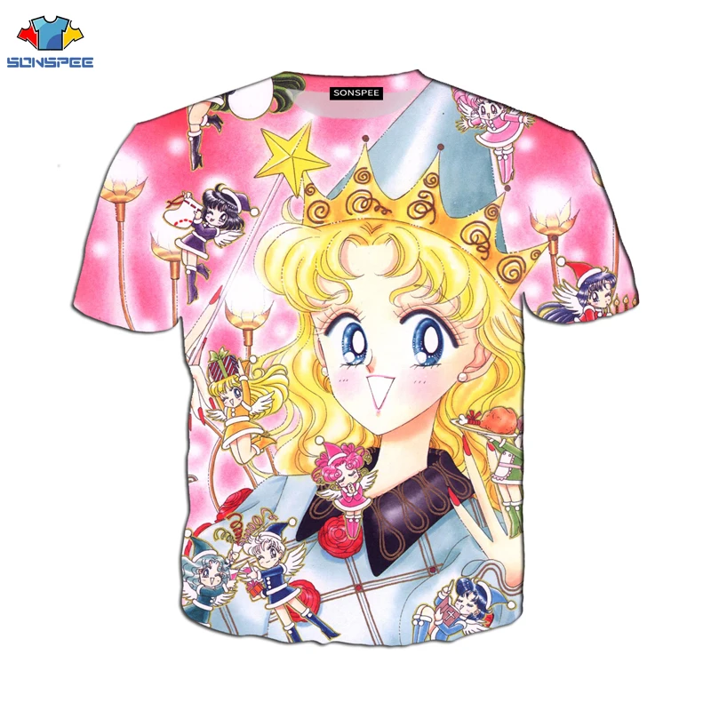 Женская футболка SONSPEE Sailor Moon летняя Милая с принтом кота повседневная женская