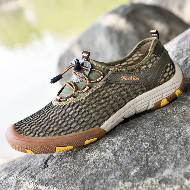 

Men's Sandals Summer Breathable Mesh Casual Slip-On Shoes Lightweight Comfortable Soft Sole Outdoor Beach Walking Sandals
