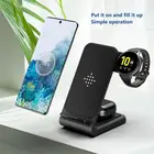 Беспроводная зарядная док-станция 3 в 1, 15 Вт, быстрая зарядка для IPhone, Samsung Galaxy Watch, Samsung Galaxy