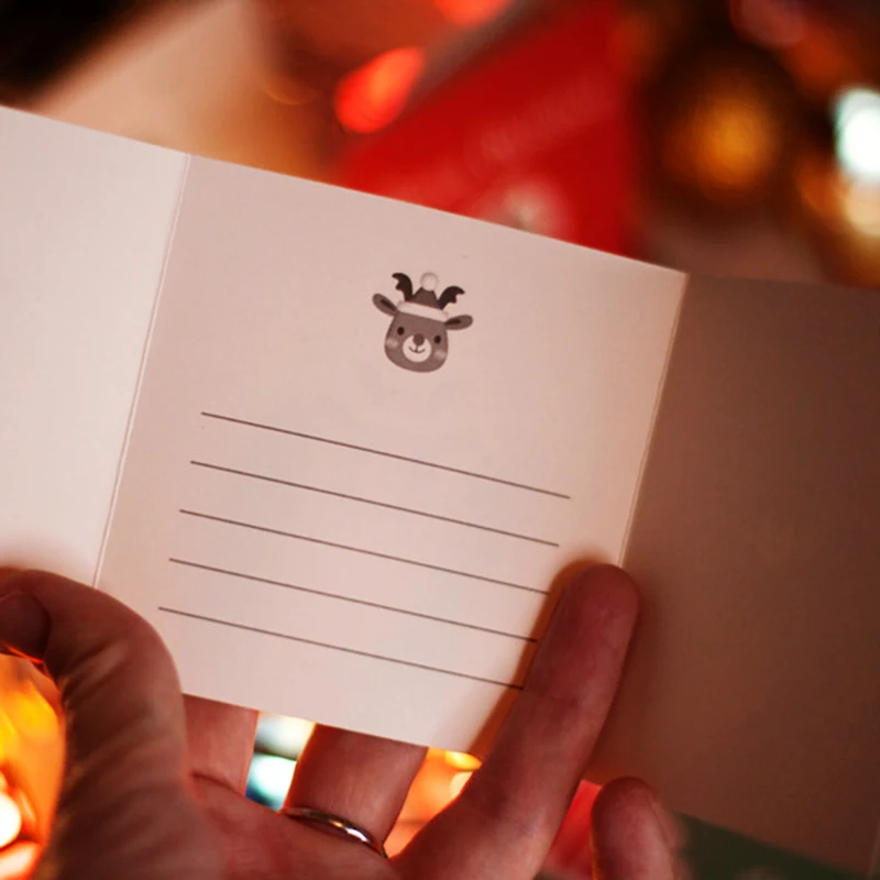 12 шт./упак. рождественские изображениями оленей noel дерево поздравительные