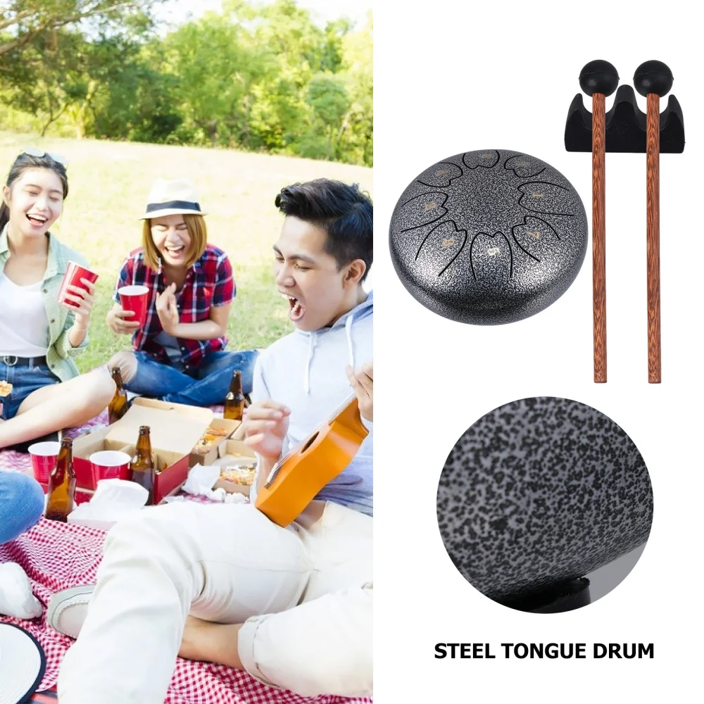 

1 Set 6 Inch Steel Tongue Drum Creative Musical Instrument Hand Drum Kit
