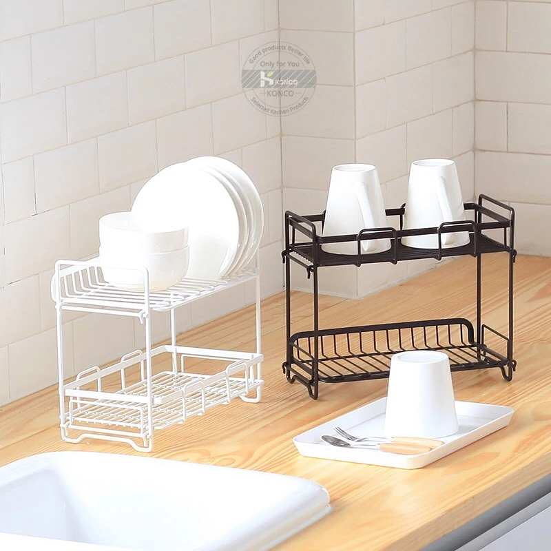 Konco кухонная стойка для столовых приборов органайзер двухслойная железная