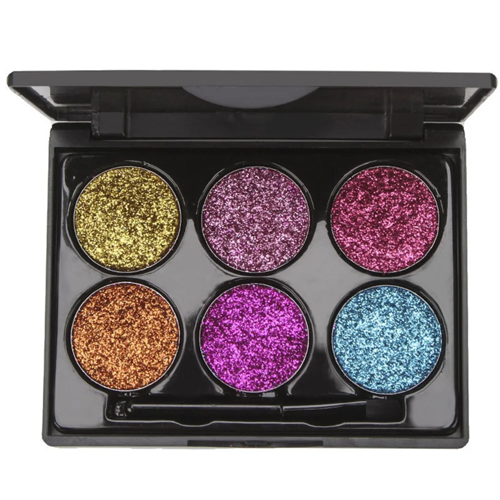 

Women Fashion Glitter Eye Shadow Tray with Brush Durable Gold Onion Powder Sequins Eye Shadow