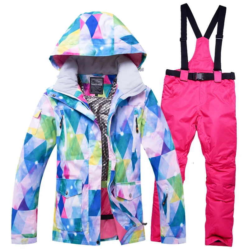 

A set of women's wear, windbreaker 10K windbreaker winter casual wear Snowboard sportswear + snow pants