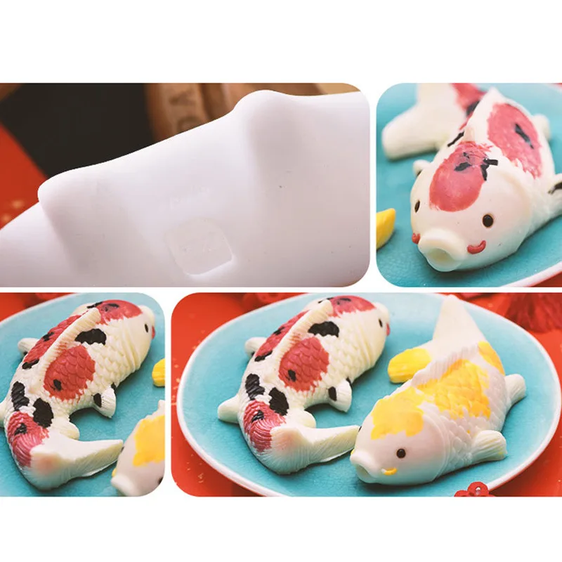 

Koi Fondant Cake Silicone Mold Baking DIY Carp Goldfish Chocolate Cake Mould Cake decorating mold Easy to demold