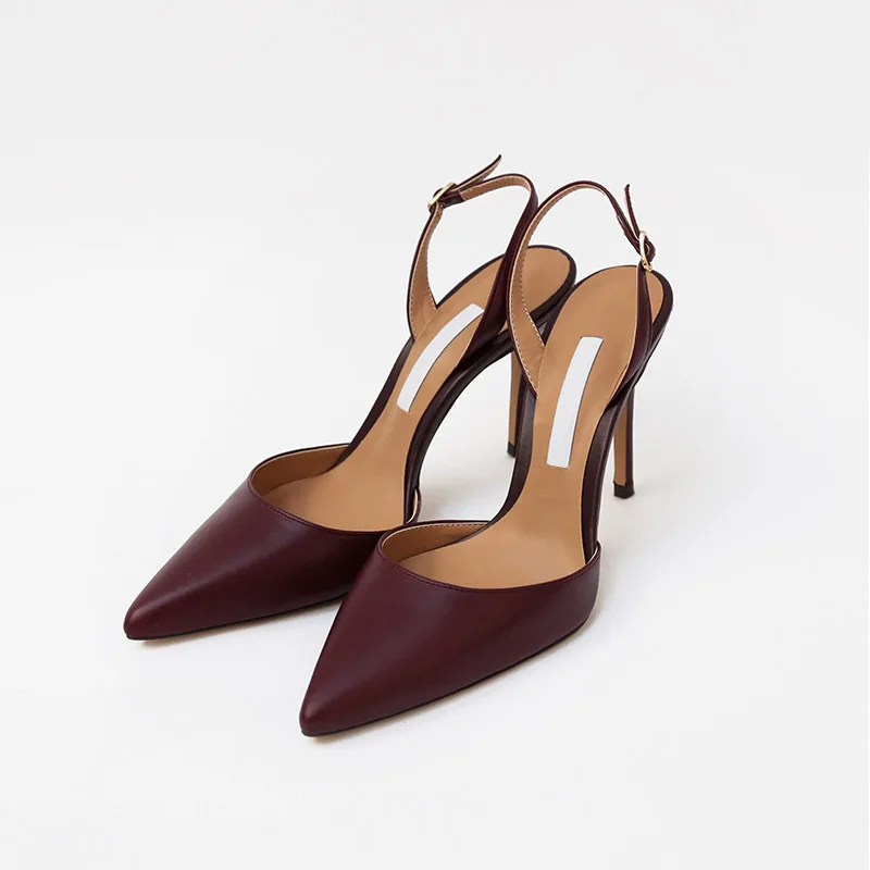 

Shoes for Women 2021 New Solid Color Increased Wear-resistant Sandals Baotou Stiletto Pointed Toe Versatile Fashion High Heels