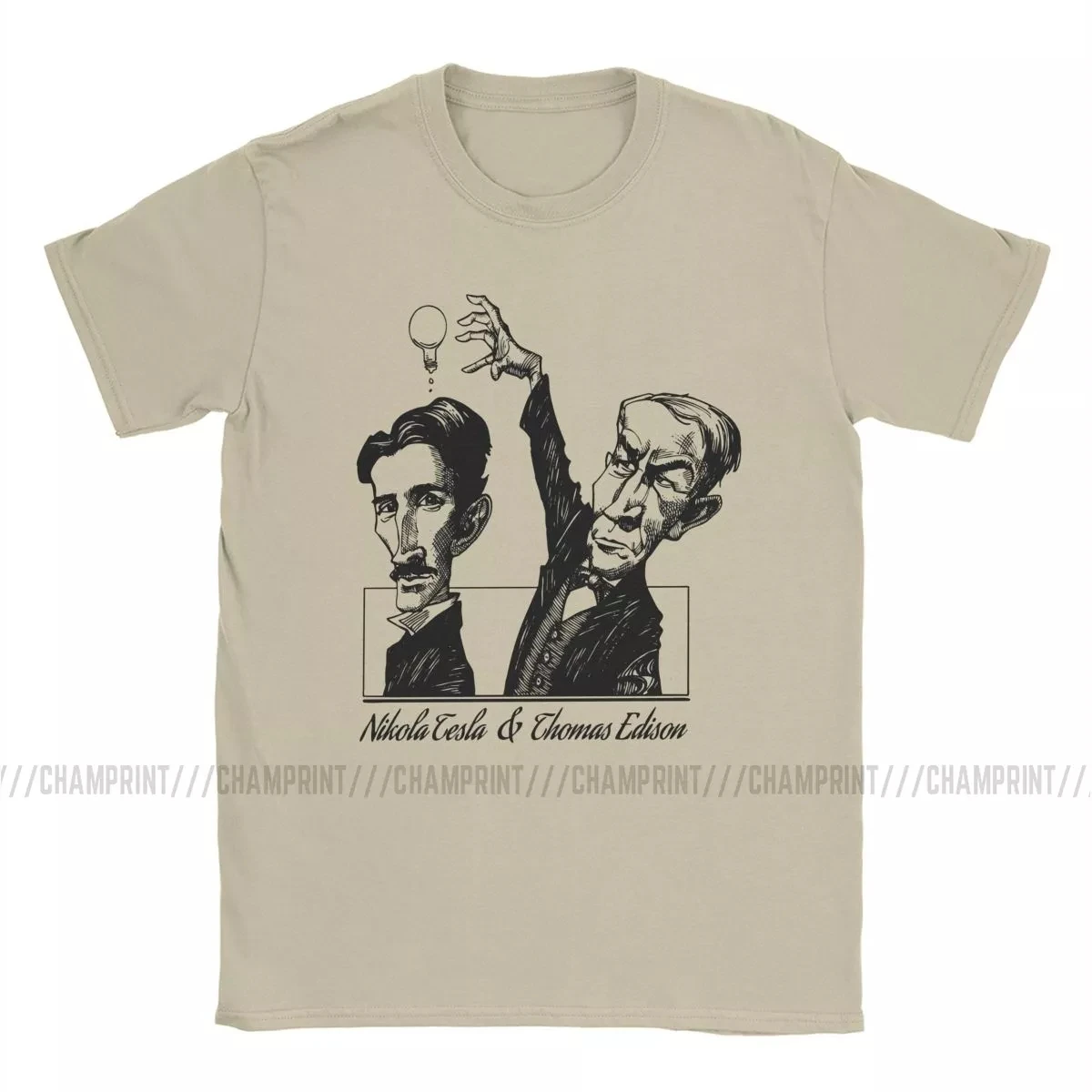 

Novelty Tesla VS Edison T-Shirts Men Nikola Tesla T Shirts Electricity Science Physicist Energy Inventor Geek Top Nerd Tee Shirt