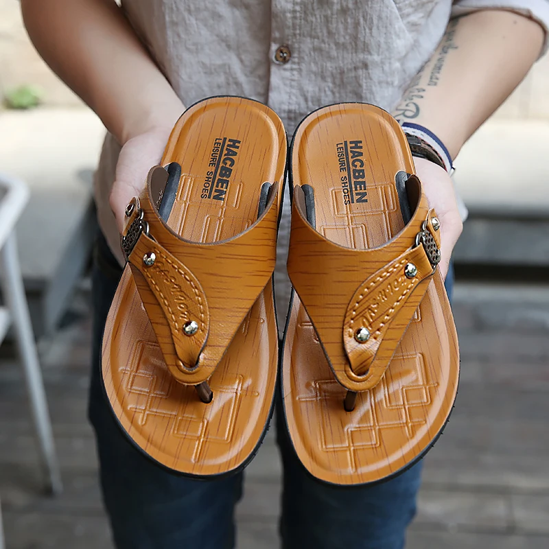 Мужские вьетнамки пляжные шлепанцы Нескользящие повседневные Zapatos Hombre лето