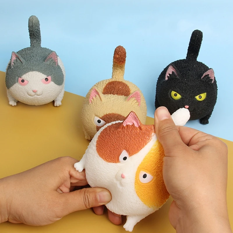 

Rubber Hollow Toy Squishy Squawking Cat for Dollhouse Anti-Stress Squeeze Kit H055