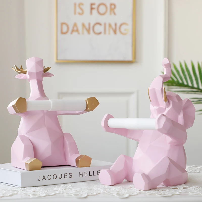

Animal statues process roll of paper rack sitting room office dining-room table was the elephant/deer doll home decoration