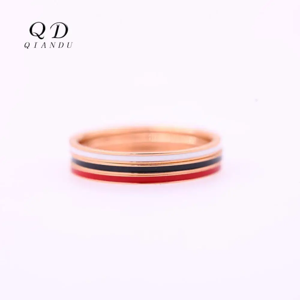 

QIan Du Stainless steel unisex three-layer three-color ring fashion jewelry stainless steel party jewelry