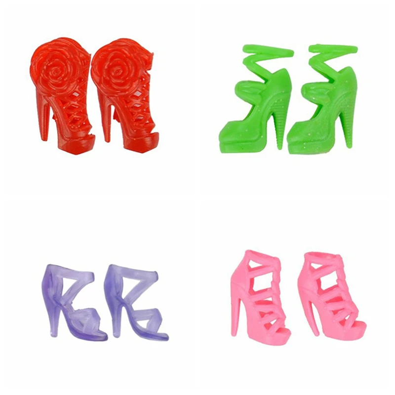

10 Pairs Random Fashion Shoes for Barbie BJD Doll Accessories Clothes Play House Dressing Up Kids Toys