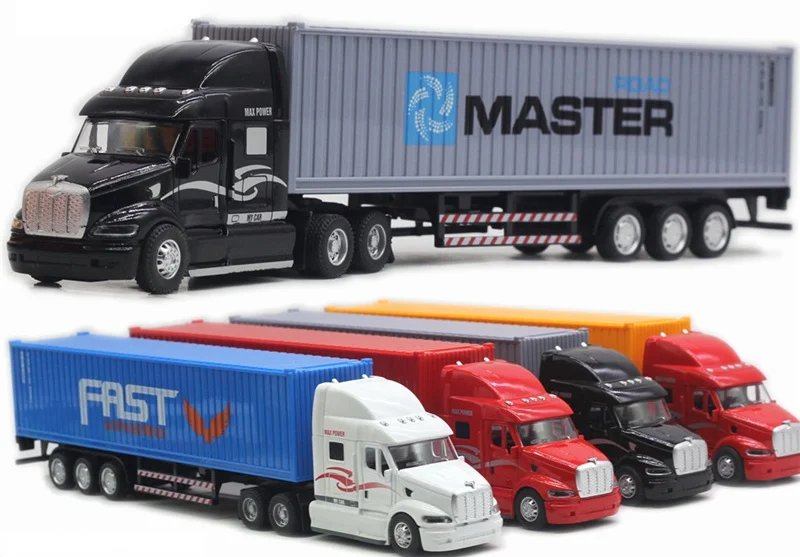 1:48 головка прицепа из сплава тяжелый грузовик контейнер со звуковой подсветкой